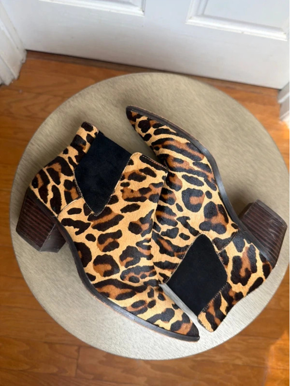 Cheetah Calf Hair Ankle Boots Size 8 Sole Society